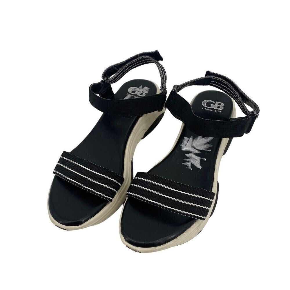 Gianni Bini Size 9 Black Chunky Sole Platform Sandals Y2K